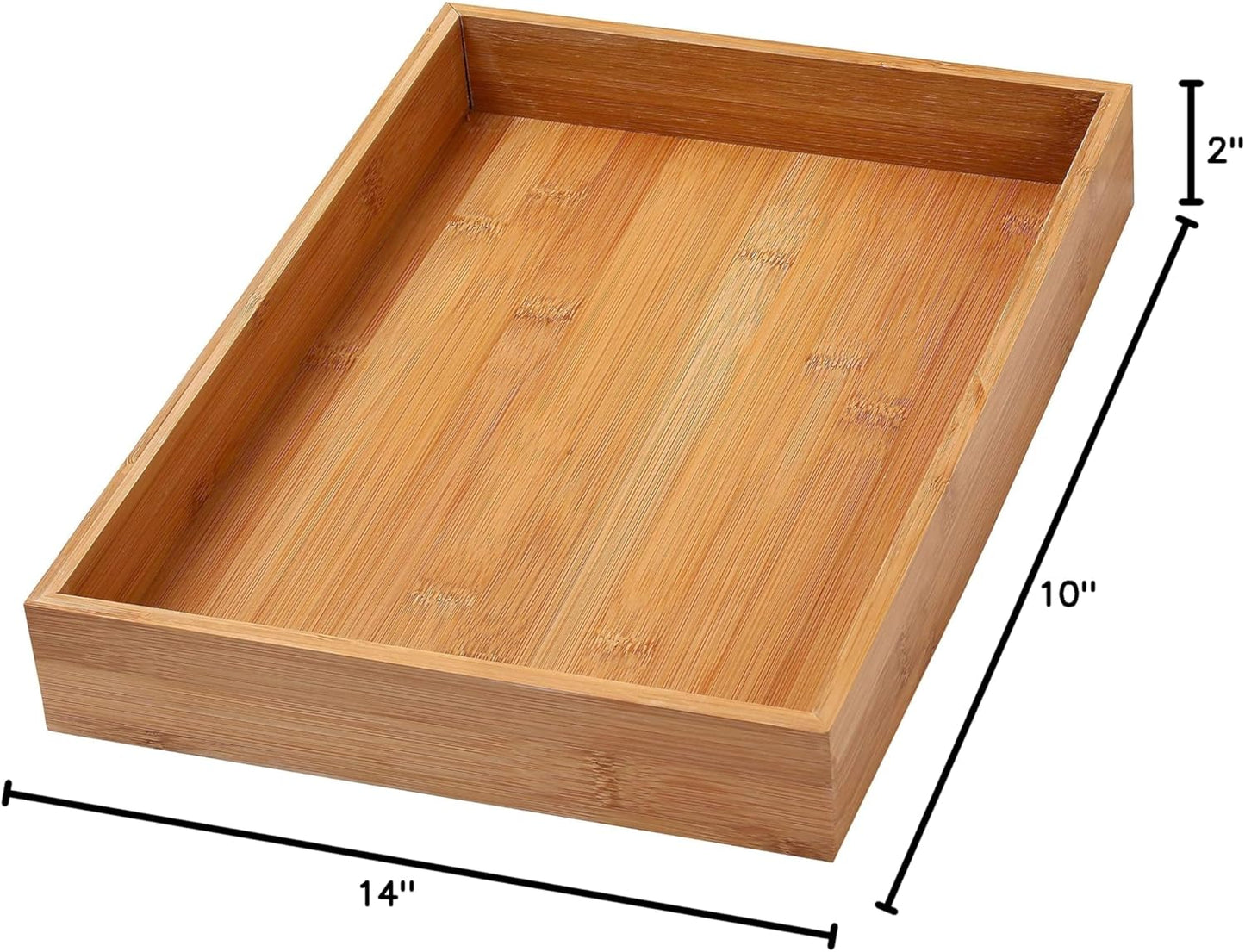 YBM Home & Kitchen Bamboo Drawer Organizer Box, 14"L x 10"W x 2"H, #319