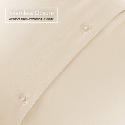 Nestl Cream Soft Pillow Shams Set of 2 - Double Brushed Microfiber Pillow Covers with 1.5” Decorative Flange, Standard