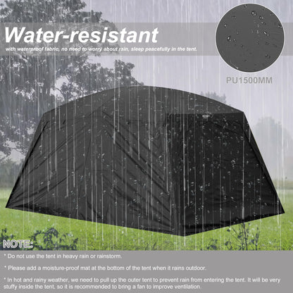 Vidalido 4-6 Person Camping Tent with 3 Door 2 Room Large Family Cabin Tents, Double Layer Waterproof Portable Glamping Tent, Big Tents for Outdoor Camping Hiking and Backpacking