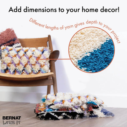 Bernat Latch It Boho Collection Mountain High 1 Pack of 12X20 Kit, Great for Pillows, Wall Hangings and More!