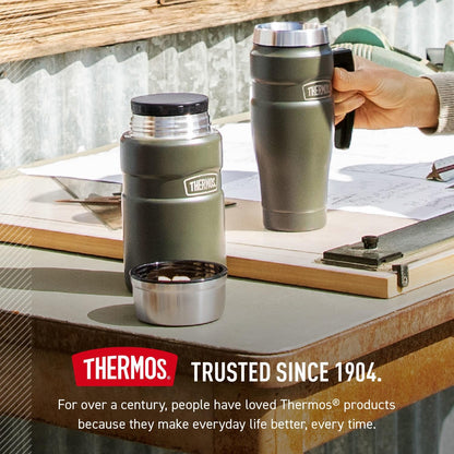 THERMOS Stainless King Vacuum-Insulated Food Jar - 24 Ounce, Durable Matte Steel Finish