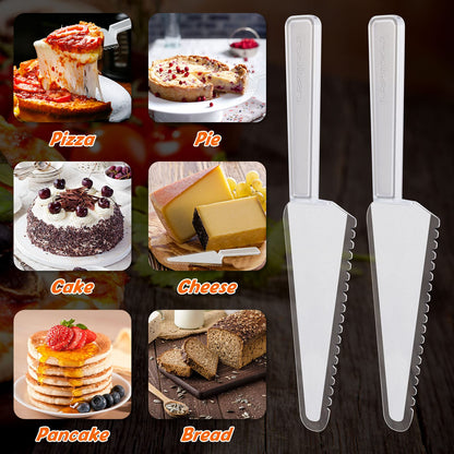 Suclain 200 Pieces Clear Disposable Cake Knife Bulk for Wedding Party 9.1 Inch Plastic Cake Server Cutting Plastic Spatula Knives Pie Pizza Pastry Slicer Serving Utensils for Kitchen