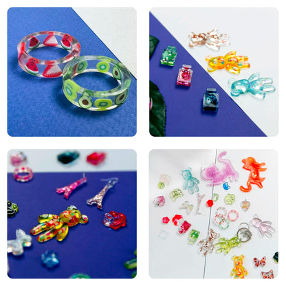 ESAM Group 300 Piece UV Resin Jewelry Making Kit for Kids, Teens & Beginners – Complete Starter Set with UV Lamp, 6 Silicone Molds, 48 Glitter Jars, Pigments, Dried Flowers & Tools