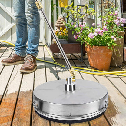 TRELVEX 13 Inch Stainless Steel Pressure Washer Surface Cleaner 4000 PSI with ExBar for Driveways and Sidewalks Pressure Washer Attachment, Defult