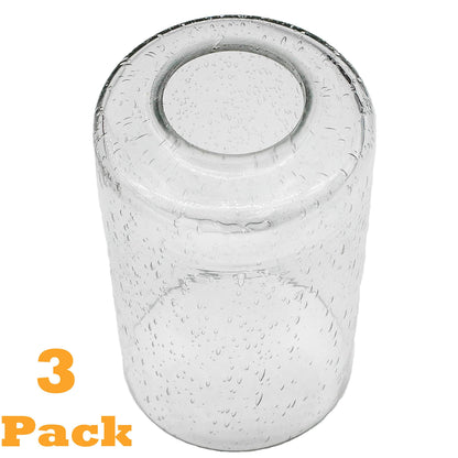 Bubble Seeded Glass Shade, LEDupdates 3 Packs Clear Cylinder for Light Fixture Glass replacement 1" 5/8 fitter