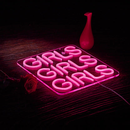 Neon Signs Girls Beer Bar Home Art Neon Light LED Neon Lights Sign with Dimmer for Bedroom Office Hotel Pub Cafe Recreation Room Man Cave Wall Sign Decor(Pink)