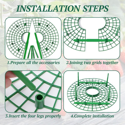 10 4 Pcs Round Strawberry Plant Support, Strawberry Plants Holder with Legs, Strawberry Plant Protector for Garden
