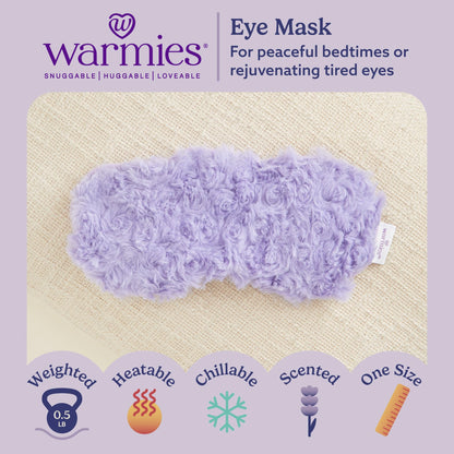 warmies Microwavable Eye Mask for Warmth & Comfort - Heating & Cooling Compress for Calming Relaxation - Weighted & Heated Eye Mask with Scented Lavender for Sleeping - Gray