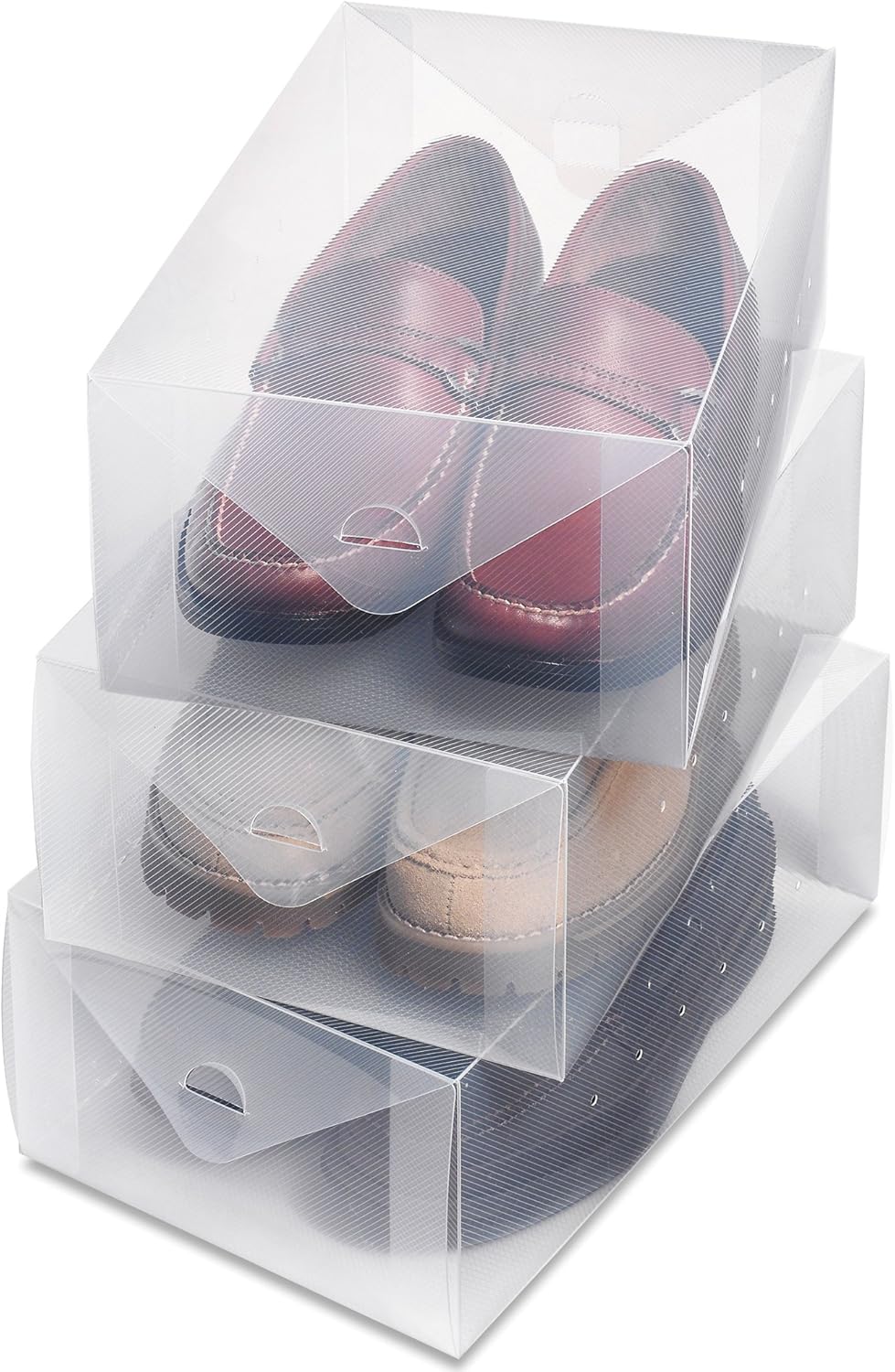 Whitmor Clear Vue Men's Shoe Box, Set of 3
