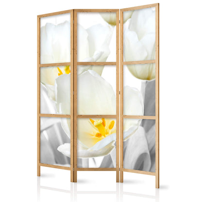 artgeist Japanese Room Divider Flowers 53 x 67 in - 3 Panel Folding Screen Japan Design Home Decoration Art Deco b-C-0395-z-b