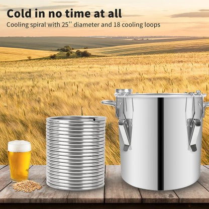 BACOENG 3/8" x 50Ft 304 Wort Chiller, Stainless Steel Tubing Coil for Ice Bath Beer Brewing Tubing Coil, Water Cooler Equipment