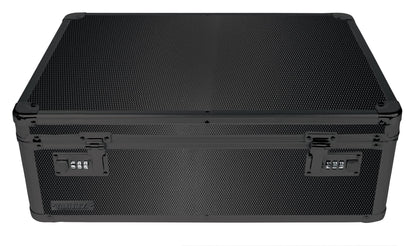 Vaultz Storage Lock Box - 6.5 x 19.25 x 13.5 Inch Lockable Dorm Storage Trunk with Combination Lock - Briefcase, Medicine Box, Lock Boxes for Personal Items, Cash, Laptop - Black on Black