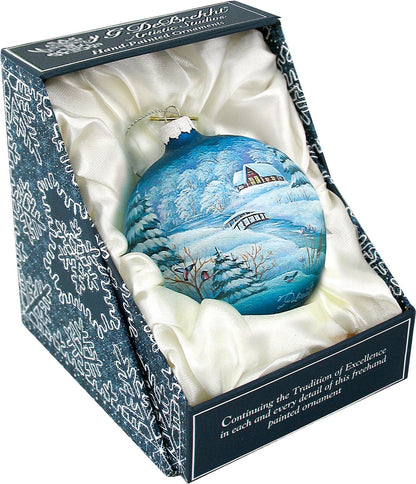 G. Debrekht Winter Village Glass Ball Ornament, 3.5"