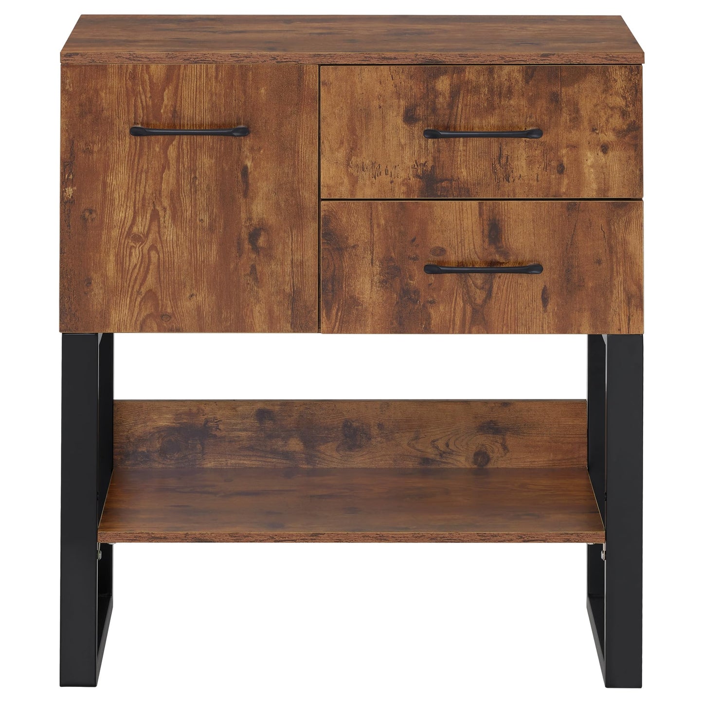 BarberPub Styling Barber Station, Wall Mount Storage Cabinet, Salon Equipment for Hair Stylist, Spa Beauty Makeup Organizer with Drawers & Shelf 3185 (Brown & Black)