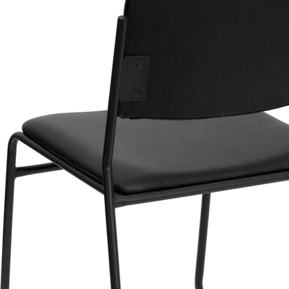 Flash Furniture 4 Pk. HERCULES Series 1000 lb. Capacity High Density Black Vinyl Stacking Chair with Sled Base