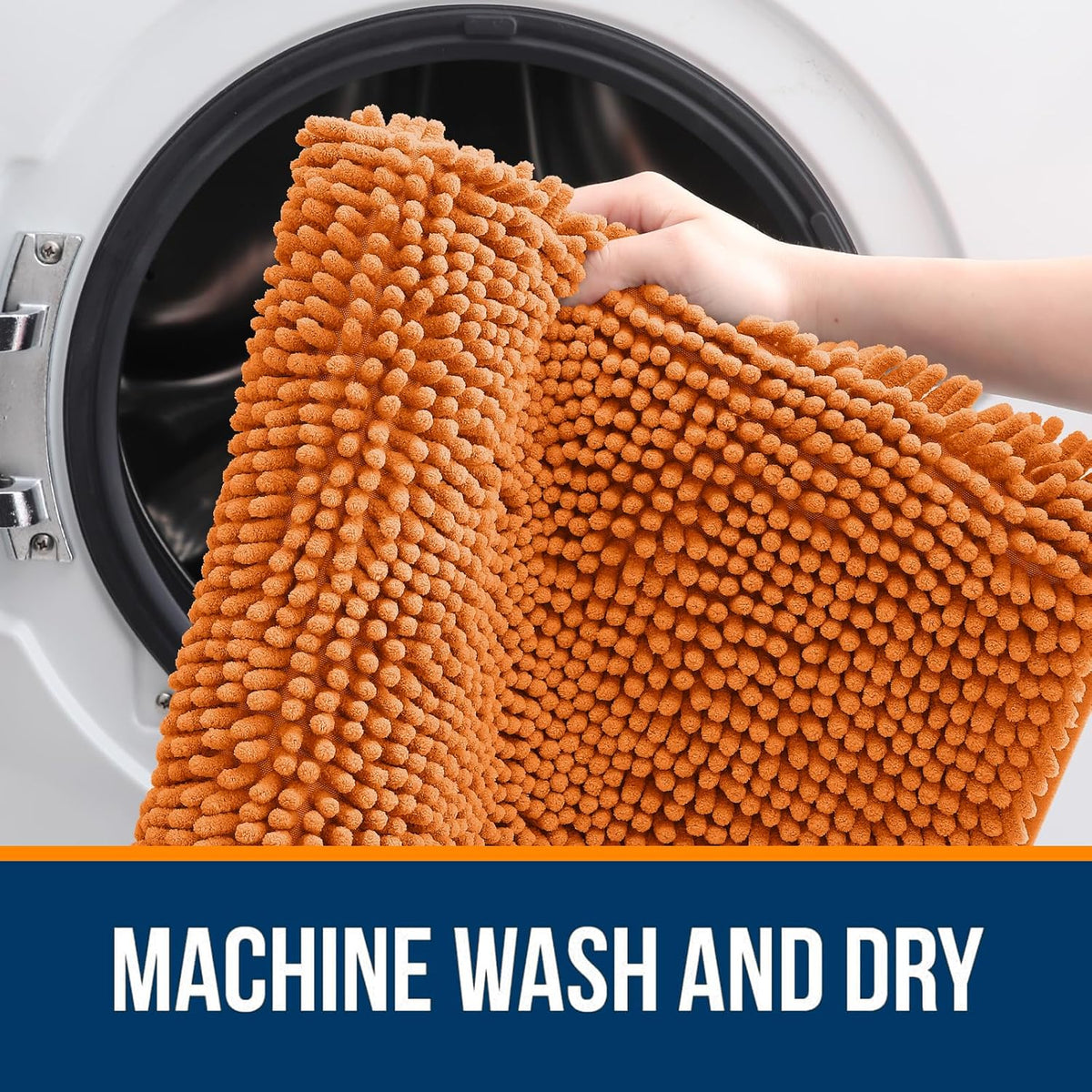 OLANLY Bathroom Runner Rugs - Extra Soft Chenille Bath Mats | Quick Dry, Machine Washable, 44x24, Clay