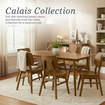Alaterre Furniture Calais Mid Century Modern Dining Chairs Set of 6 - Solid Wood Chair Set with Armless Design - Mid Century Modern Furniture for Dining Room and Kitchen (Pecan Finish)