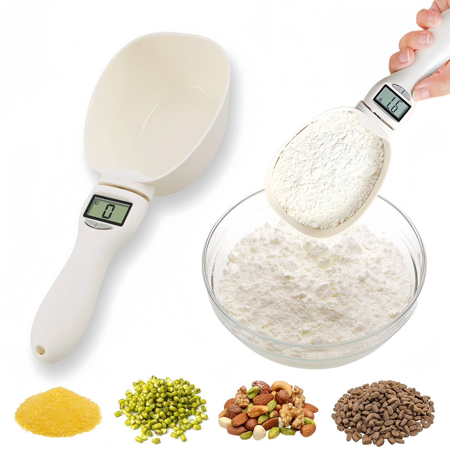 Food Measuring Scoop Scale, Digital Measuring Spoon, Weighing Spoon Scale 800g / 0.1g High Precision with LCD Screen, Display Electronic Measuring Spoon for Kitchen Gadgets and Daily Meals (1pc)