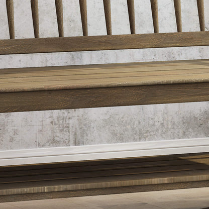 Christopher Knight Home Eddie Indoor Farmhouse Acacia Wood Bench with Shelf, Gray and Black Finish