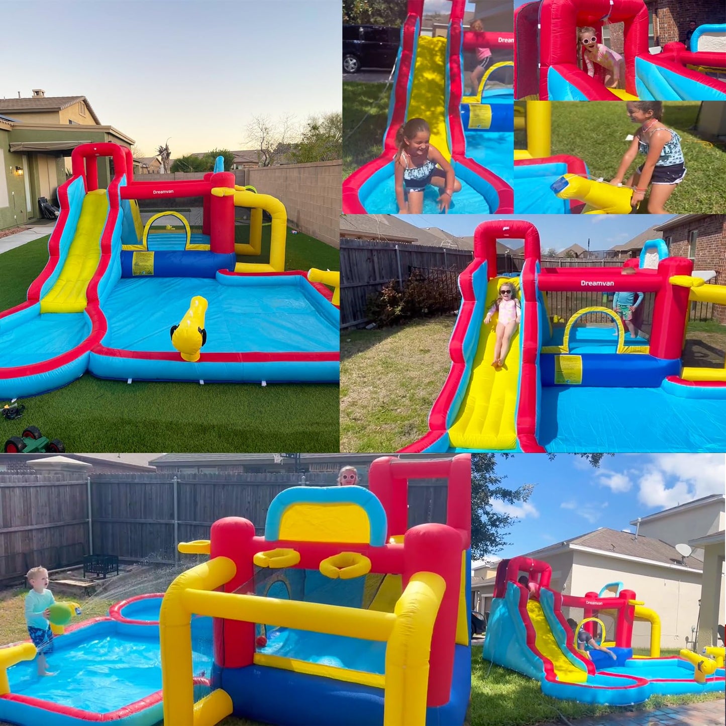 AKEYDIY Water Slide Bounce House,13×12.5ft Waterfall Waves Mega Water Slides Park |Inflatable Water Slide for Big Kids 8-12 &3-10,Large Pool,Blow Up Water Slide for Kids Backyard Outdoor