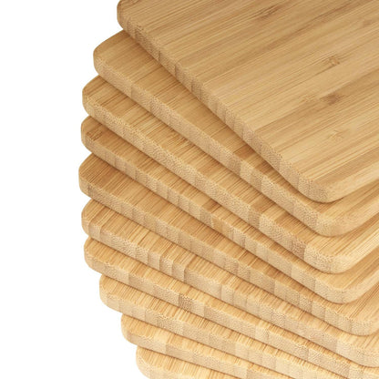 BambooMN Small Premium Bamboo Serving and Cutting Board, Charcuterie, Home and Everyday use - 7.9" x 5.5" x 0.4" - 100 pcs