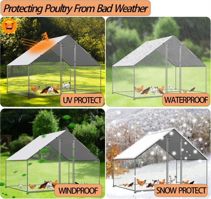 11.3 6.3 (1 Pack) Chicken Coop Cover Waterproof and UV, * FT Chicken Run Cover for Winter with Ball Bungees Cords