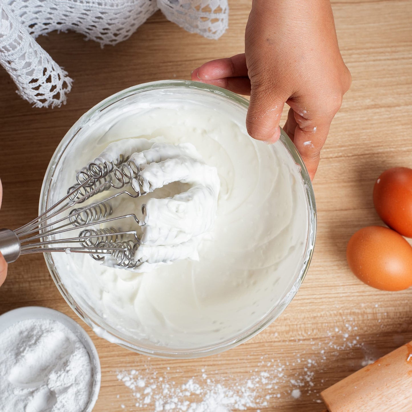 C-LECT Rapid Whisk - Premium Stainless Steel Whisk for Faster, Foamier Results - Rust-Free & Dishwasher Safe - Versatile Kitchen Tool for Cream, Sauces, Eggs, and More