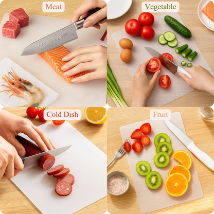 ZENFUN 30 Pack Plastic Cutting Board Mats, Flexible Clear Cutting Mats 17 x 11 In, Kitchen Cutting Board Sheets Frosted Placemats BPA-Free, Non-Porous
