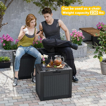 Regine Switzerland 31 Gallon Waterproof Outdoor Storage Box - Lockable Resin Deck Container for Patio & Garden (Black)