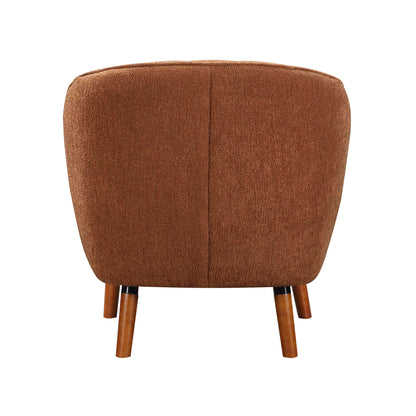 Lexicon Alard Tufted Fabric Barrel Accent Chair, Rust