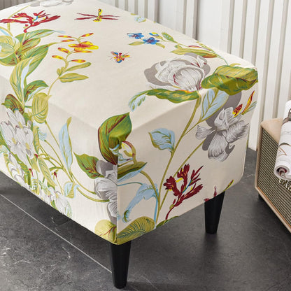 Cover,34 Stretch Ottoman Cover Ottoman Cover Slipcovers Rectangle Footstool Cover Printed Footstool Cover Ottoman