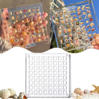 Acrylic Magnetic Seashell Display Box, Decorative Storage Case for Seashells, Trinkets, and Small Craft Organizers