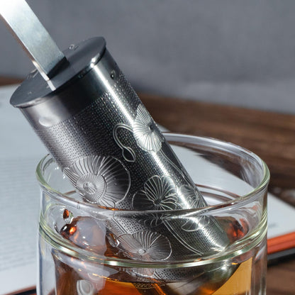 Tea Infuser Spoon For Loose Leaf Tea Filter Stainless Steel Popsicle Tea Stick Tea Spoon Diffuser Long-Handle Tea Filter Easy to Carry Tea Strainer Pipe Steeper(Silver)