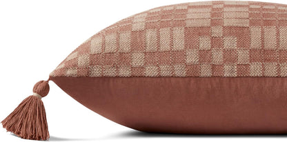 Loloi Ellery Pillow Cover Only, 18x18, CLAY
