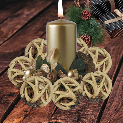 BestGiftEver Decorative Entwined Spherical Rattan Antler Ball 4.25" -Log Cabin Table Centerpiece Decoration