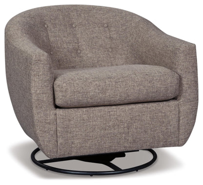 Signature Design by Ashley Upshur Contemporary Upholstered Swivel Accent Chair with Tufted Back, Gray