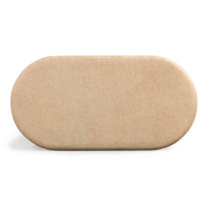 Tov Furniture Suraya Faux Travertine Concrete Rounded Coffee Table