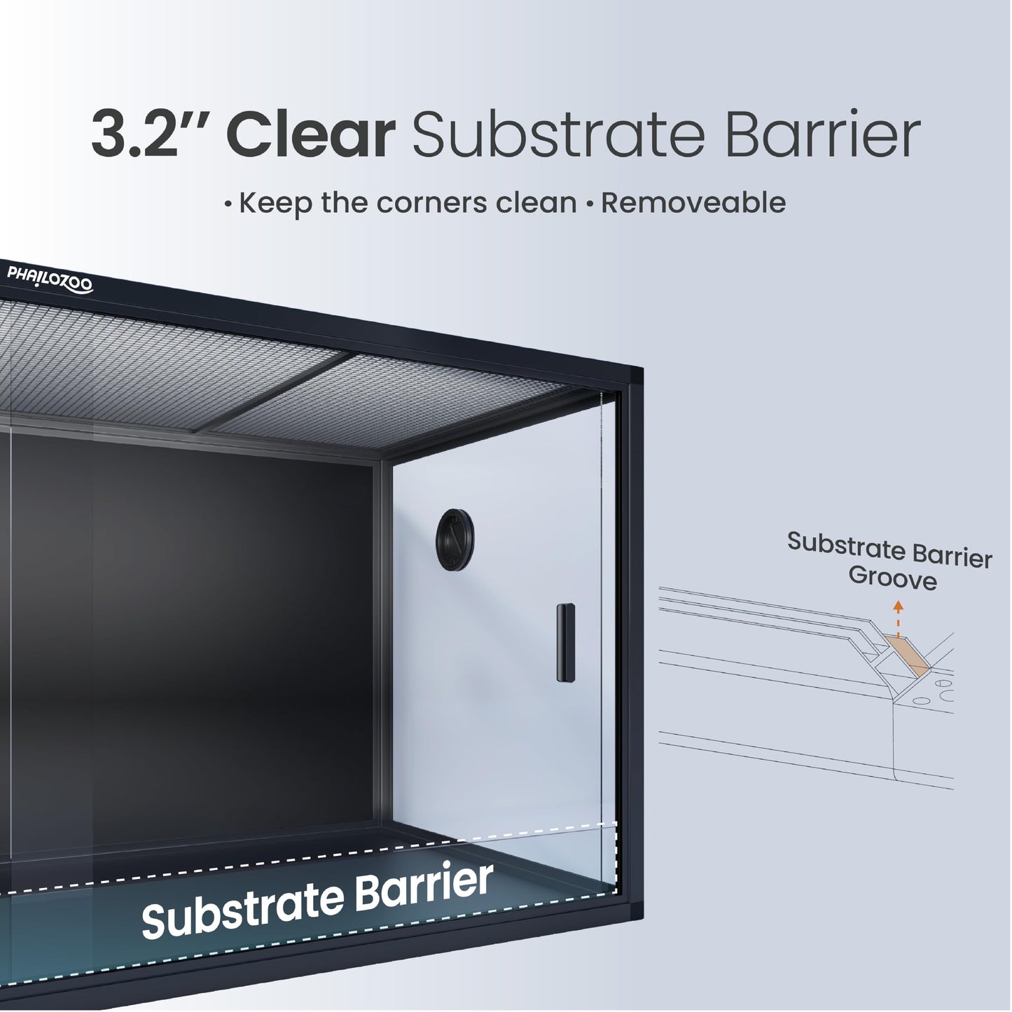 Phailozoo 120 Gallon Bearded Dragon Tank,48" x 24" x 24" Reptile Tank with Sliding Door Top Screen Ventilation, Front Opening Reptile Enclosure for Easy Maintenance