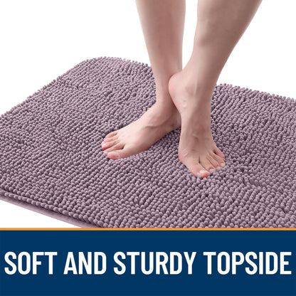 OLANLY Dog Door Mat - Absorbent Non-Slip Mud Mat for Indoor Use | Quick Dry Chenille, 44x32, Deep Plum