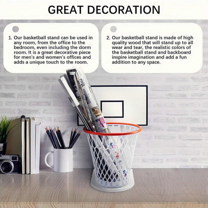 Basketball Hoop Wastebasket Set (Including 1pc Basketball Trash Can)Basketball Trash Can for Boys Room Decor- Christmas Gift for Boys-Garbage Can for Basketball Party and Basketball Gift,Easter basket