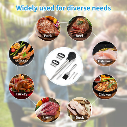 T-Raputa Turkey Baster Set – Includes Baster for Cooking, Barbecue Basting Brush,2 Meat Shredder Claws 2 Flavor Injector with Cleaning Brush– for Home Baking Kitchen Tool,Ideal Holiday Gift Great
