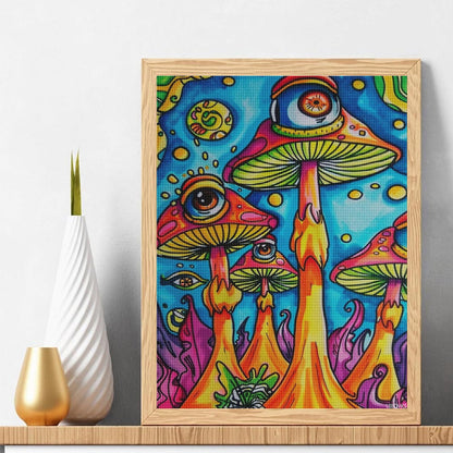 Psychedelic Eyes DIY Diamond Painting Kits for Adults, 5D Diamond Art Painting Wall Home Decor 12x16 Inch