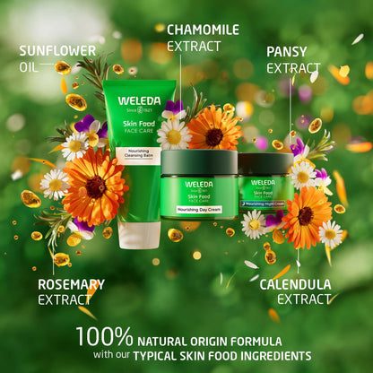 WELEDA Skin Food Nourishing Cleansing Balm 75ml | Oil-to-Milk Formula | All Skin Types | Make-up Remover | Vegan