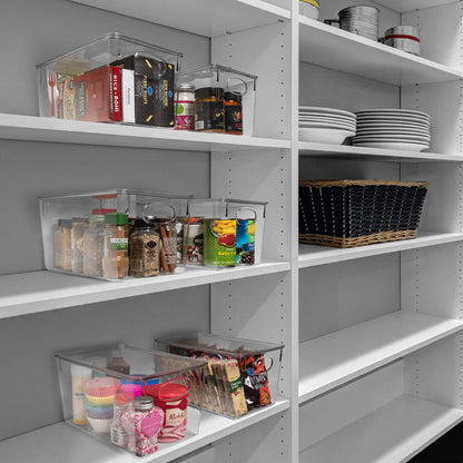 CLEARSPACE Plastic Storage Bins With lids – Perfect Kitchen Fridge Organizer, Pantry Organization, Cabinet Organizers (4 Pack)