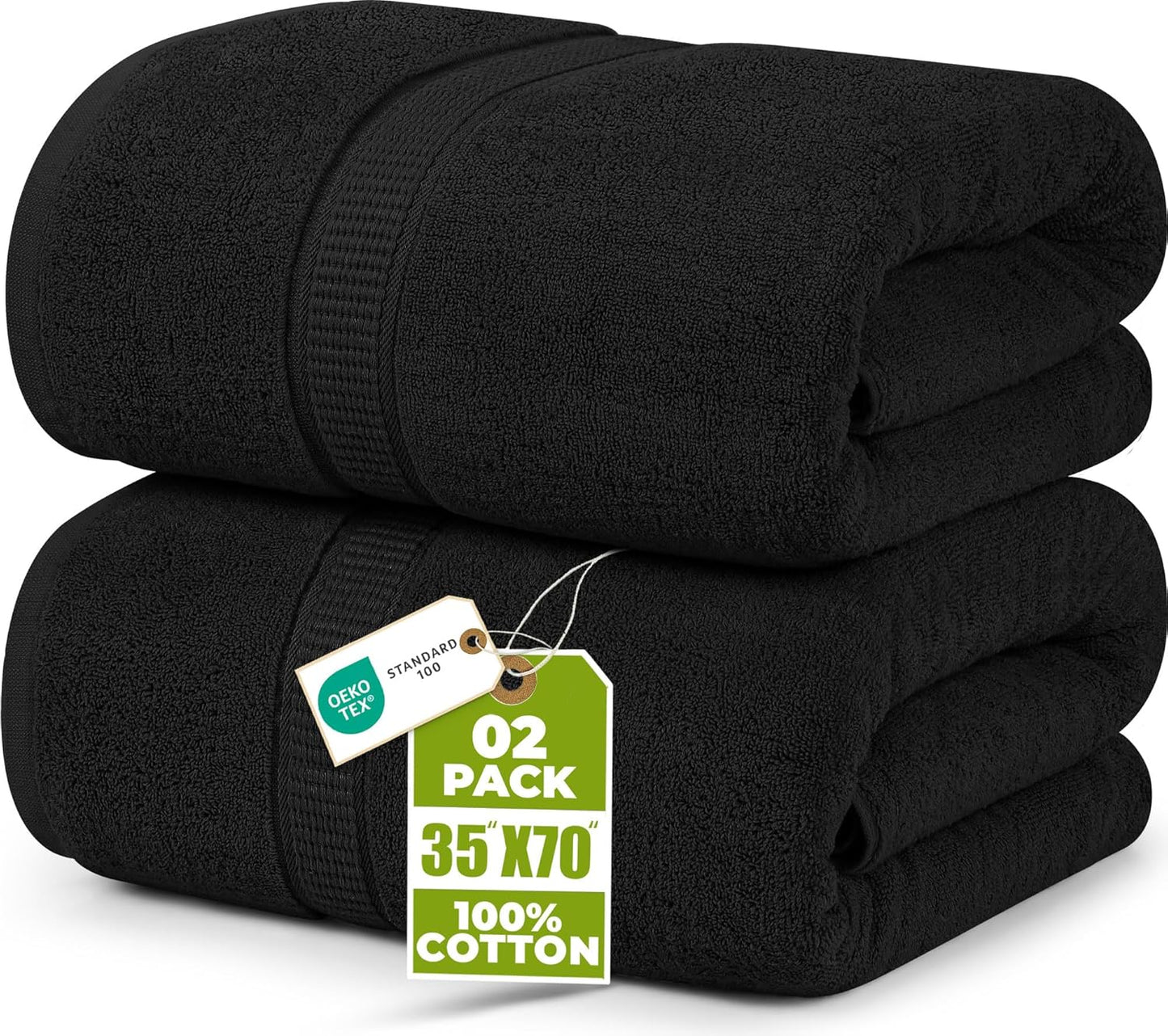 2 600 (35X70 Inches) 100% Utopia Towels - Luxurious Jumbo Bath Sheet Piece - GSM Ring Spun Cotton - Highly Absorbent