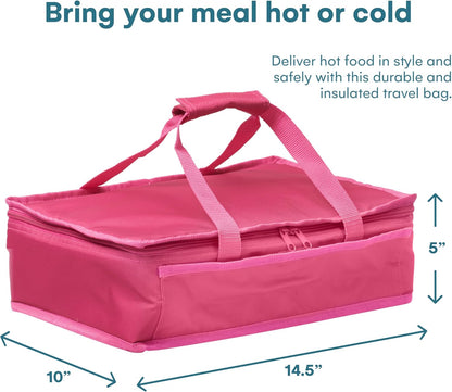 Dawhud Direct Insulated Casserole Carrier Bag - Food Transport Carrier for Hot or Cold Dishes - Thermal Travel Bags