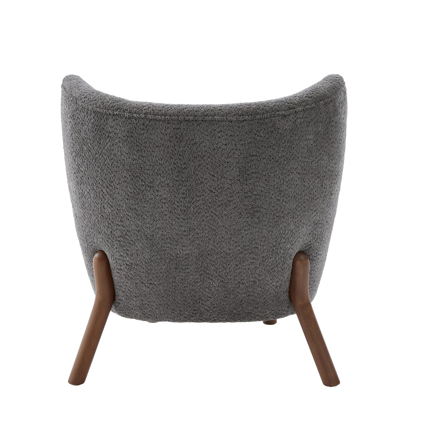 Christopher Knight Home Aurora Boucle Upholstered Wingback Accent Chair, Solid Wood Living Room Slipper Chair, Bedroom Comfy Reading Chair, Dark Grey