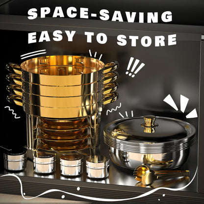 Chafing Dishes for Buffet Set,4 Pack 6QT, Easy 30-Second Lid Assembly Stainless Steel Food Warmers for Catering, Parties & Events, Gold Colors Chafing Dish Buffet Set