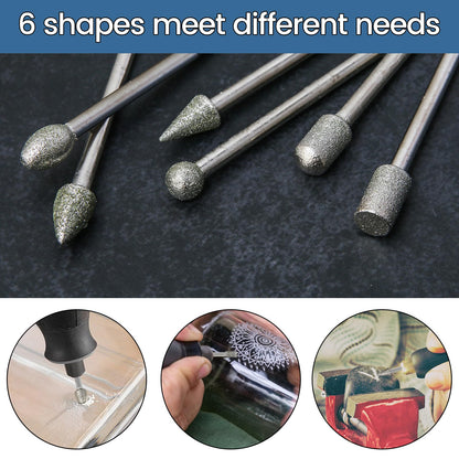 Diamond Burr Set for Dremel, Rotary Tool Diamond Cutting Wheel Stone Glass Tile Jewelry Rock Engraving Bits 1/8" Diamond Grinder Bits Set Carving Cutter Metal Engraver Kit - 32pc Set