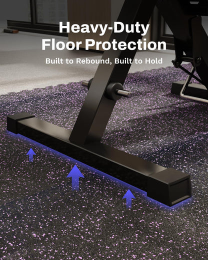 AIRHOP 0.56in Thick 96 Sq Ft Exercise Equipment Mats, 24 Tiles Upgraded Rubber Top with High Density EVA Foam, Large Interlocking Puzzle Gym Flooring for Home Gym, Heavy Weight Workout, 24 x 24in